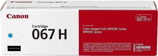 Canon 067 Cyan Toner Cartridge  Yield 1,250 Pages
