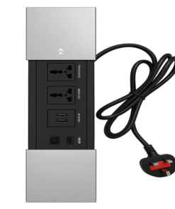 Conference Table Top Sliding Socket Box with Universal Outlets, USB, HDMI & Network Port